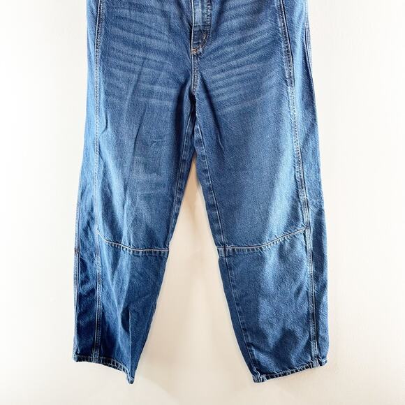 LOFT High Waisted Dark Wash Ankle Denim The Barrel Jeans Blue 6 / 28 - Picture 8 of 11